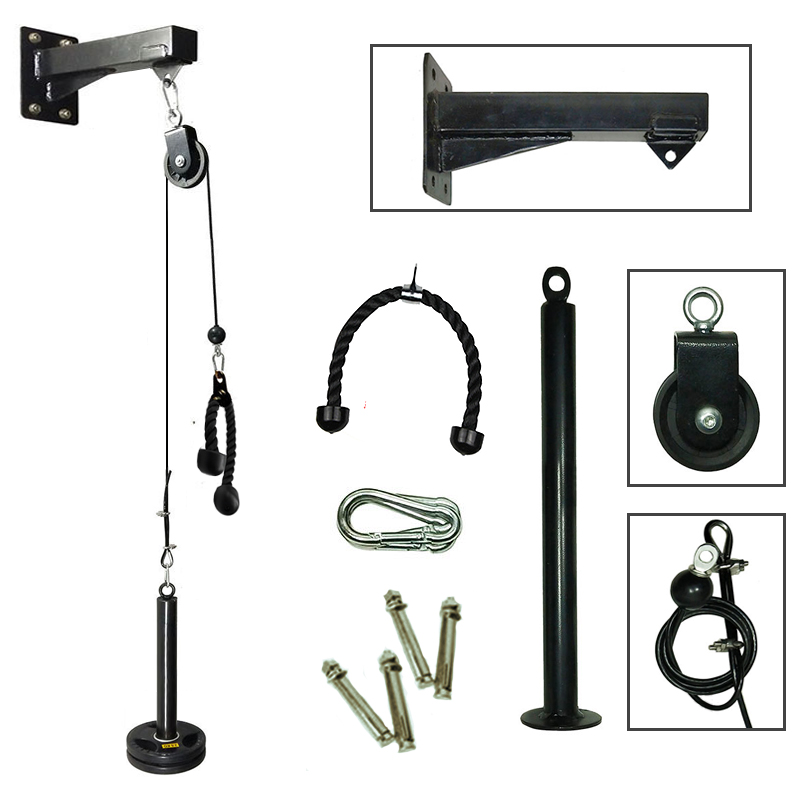Home Gym Pulley System - Gym Wall Mounted Fitness DIY Pulley