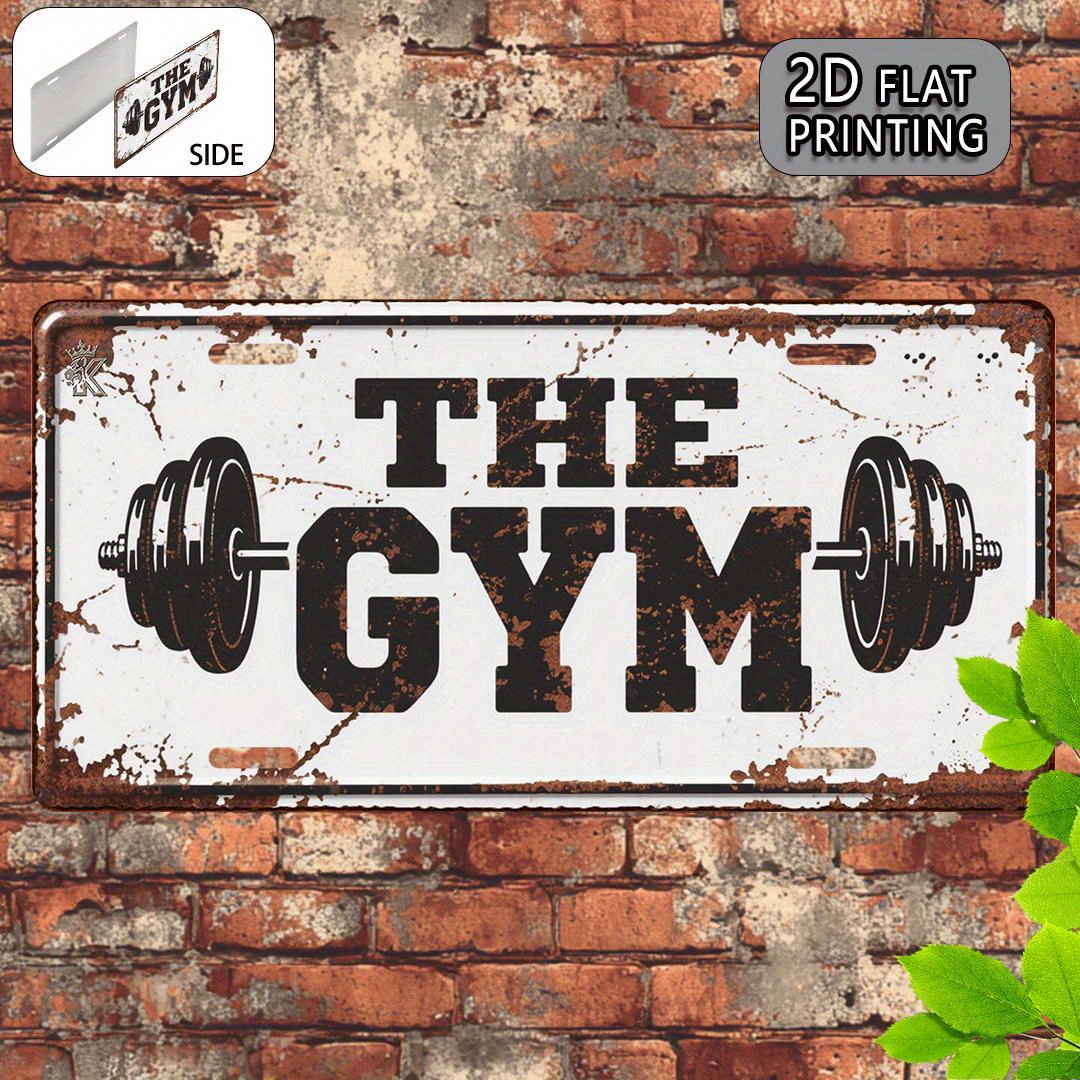 Home Gym Aesthetic - 2D Flat, 1pc Vintage Gym Metal