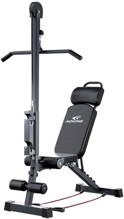 Home Gym Pulley System - 12-in-1 Multi-Functional Home Gym Workout Bench–High/Low