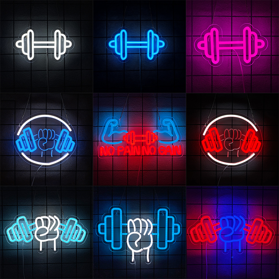 Home Gym Aesthetic - No Pain No Gain Neon Sign