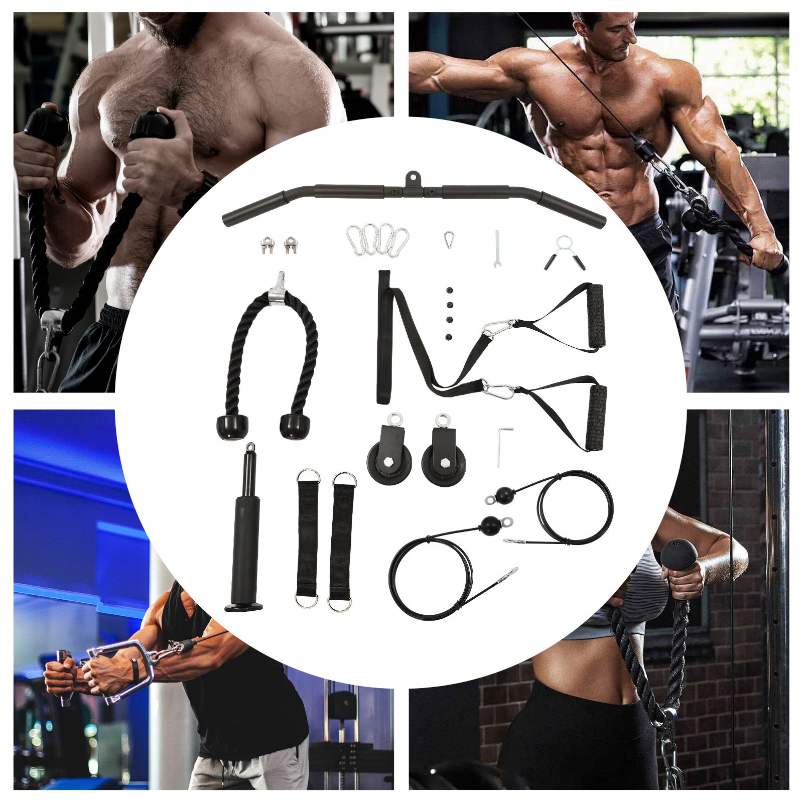264LBS Load Capacity Cable Pul - Home Gym Pulley System 评论和价格