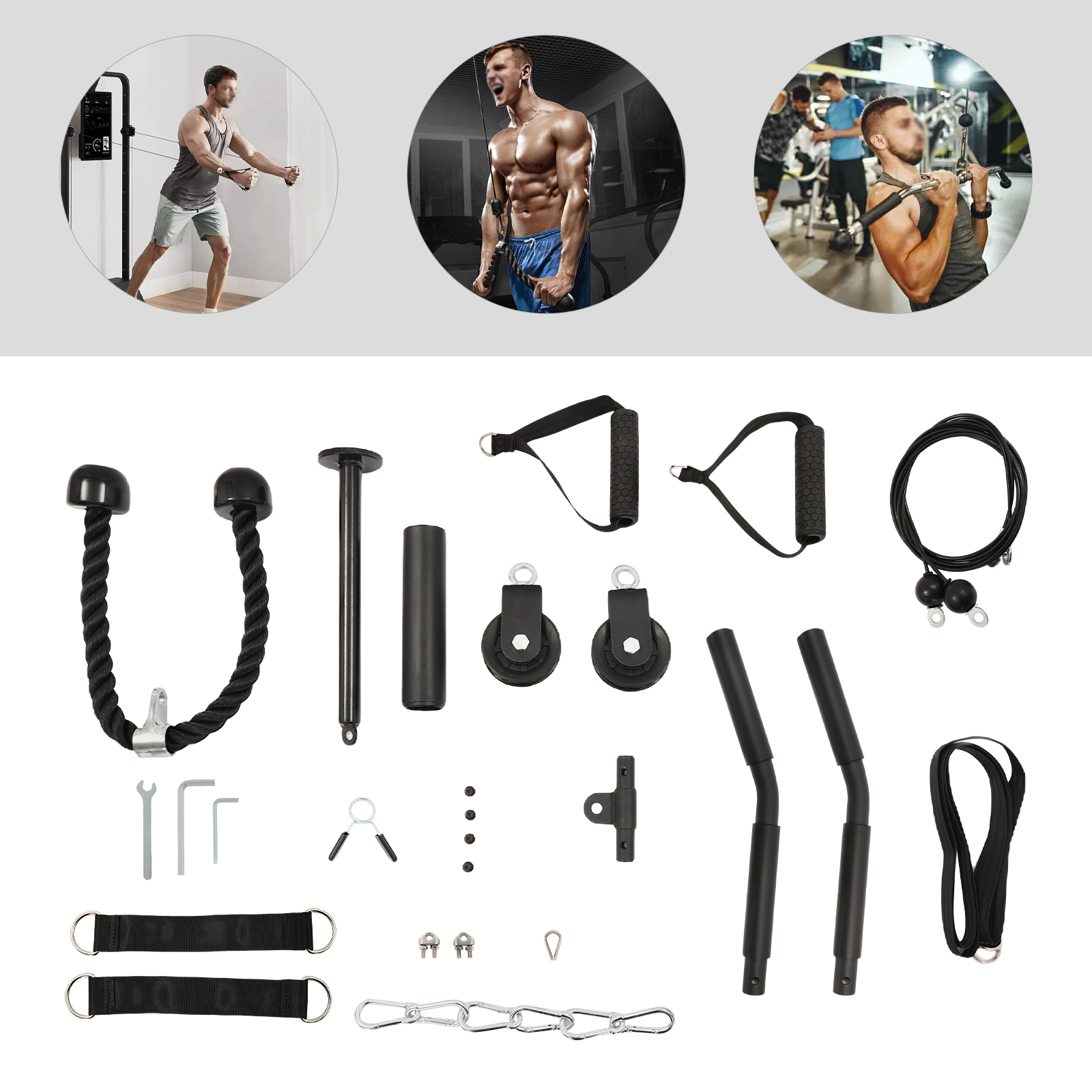 264LBS Load Capacity Cable Pul - Home Gym Pulley System 评论和价格
