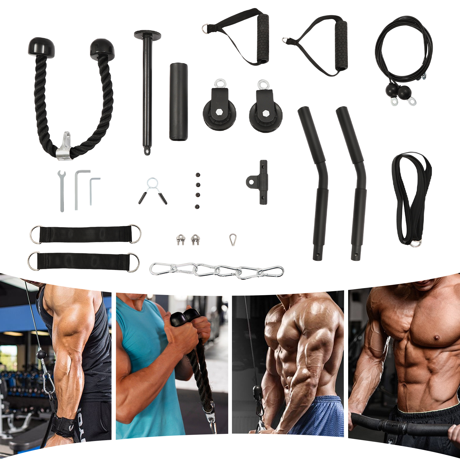 264LBS Load Capacity Cable Pul - Home Gym Pulley System 评论和价格