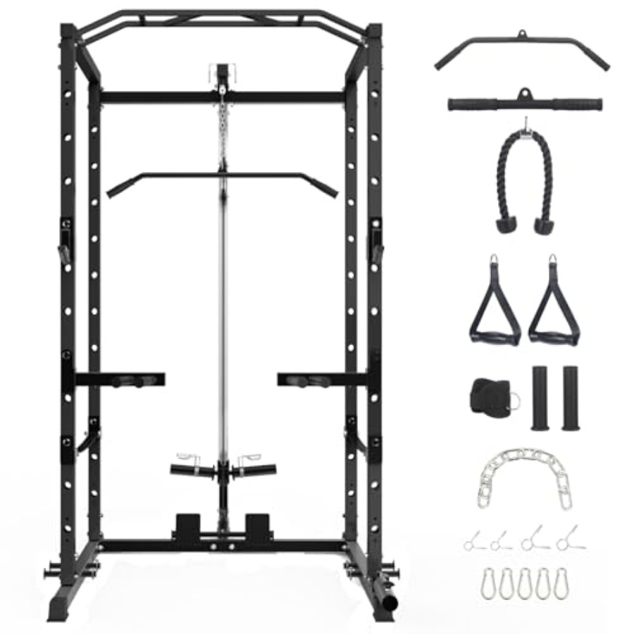 1600 Lbs Power Rack for Home G - Home Gym Rack With Cables 评论和价格