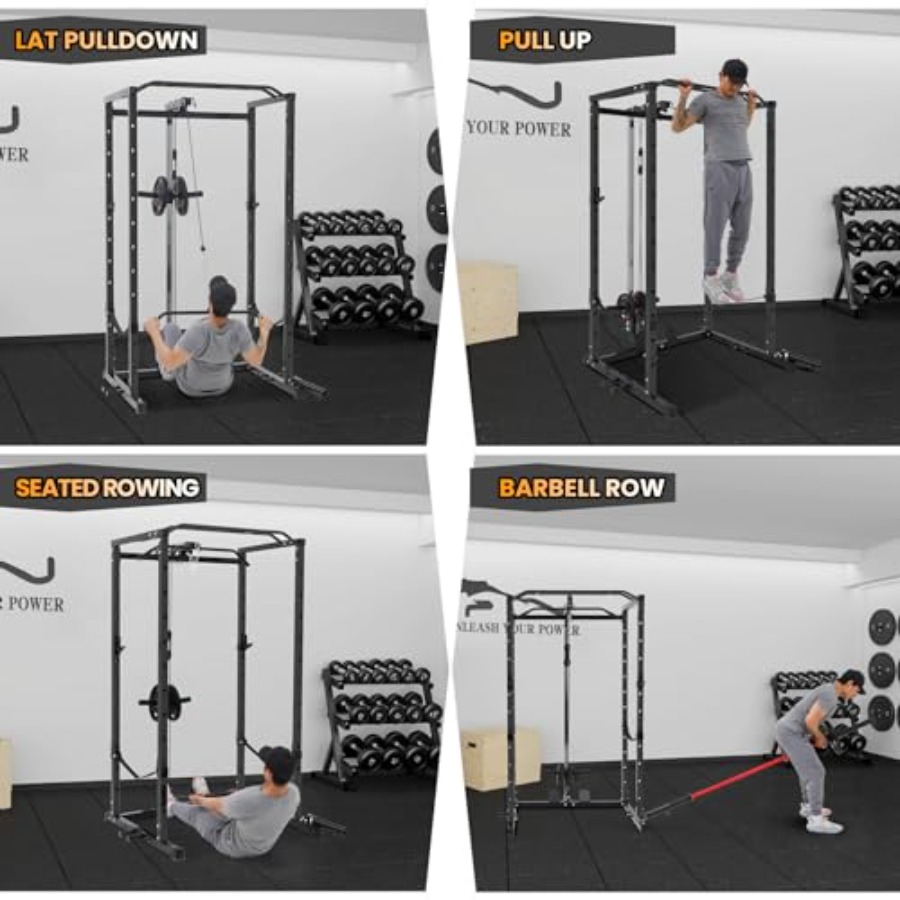 1600 Lbs Power Rack for Home G - Home Gym Rack With Cables 评论和价格
