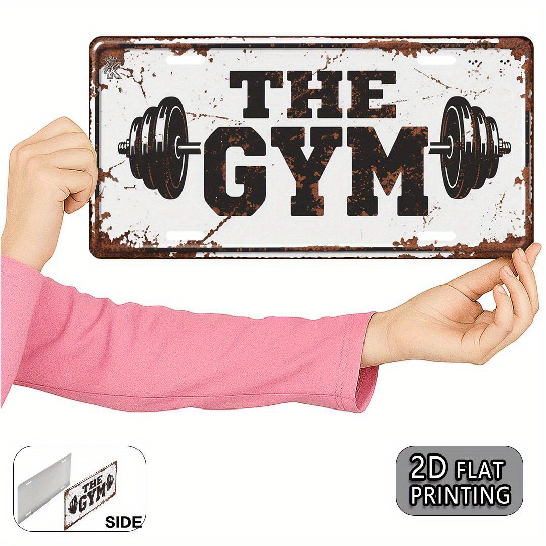2D Flat, 1pc Vintage Gym Metal - Home Gym Aesthetic 评论和价格