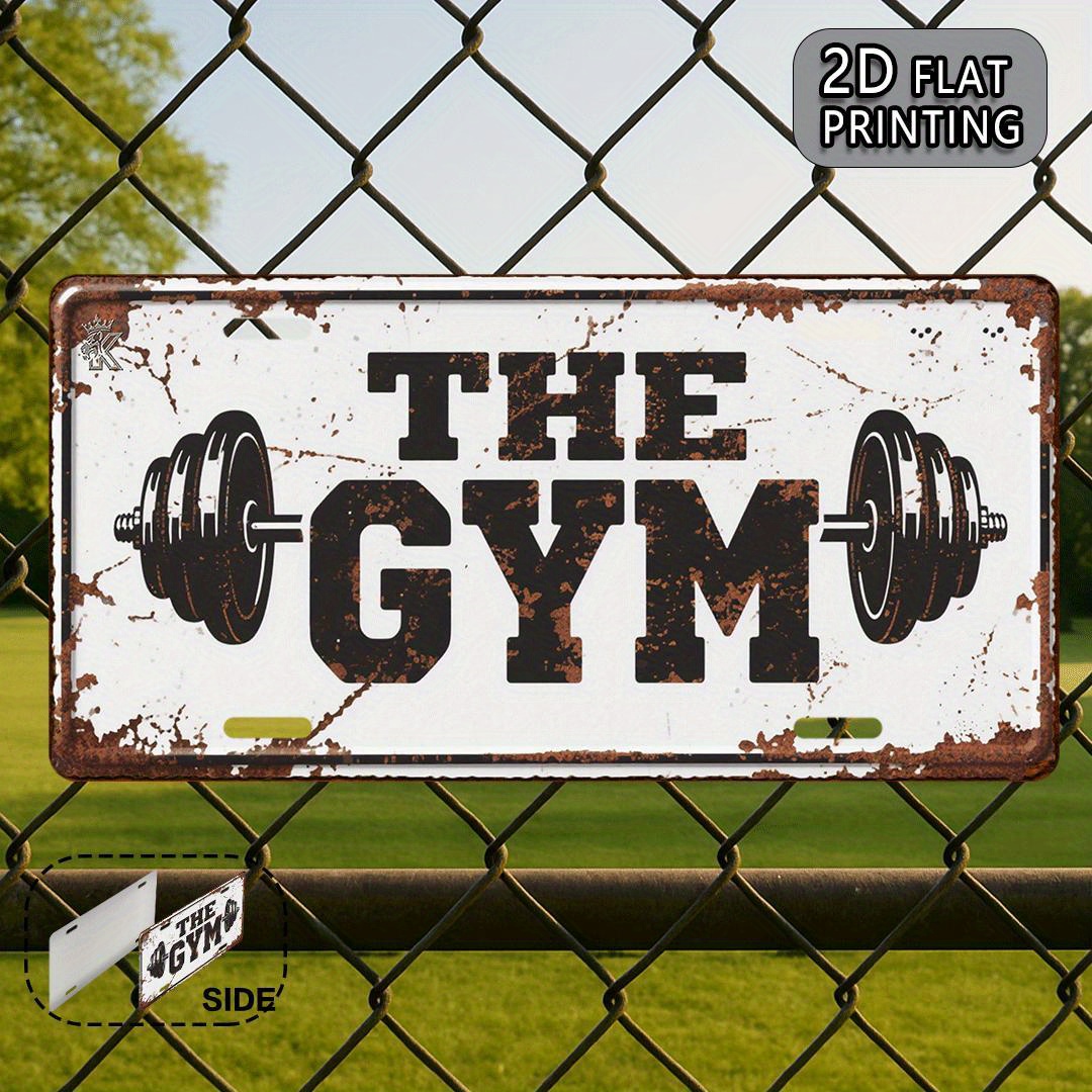2D Flat, 1pc Vintage Gym Metal - Home Gym Aesthetic 评论和价格