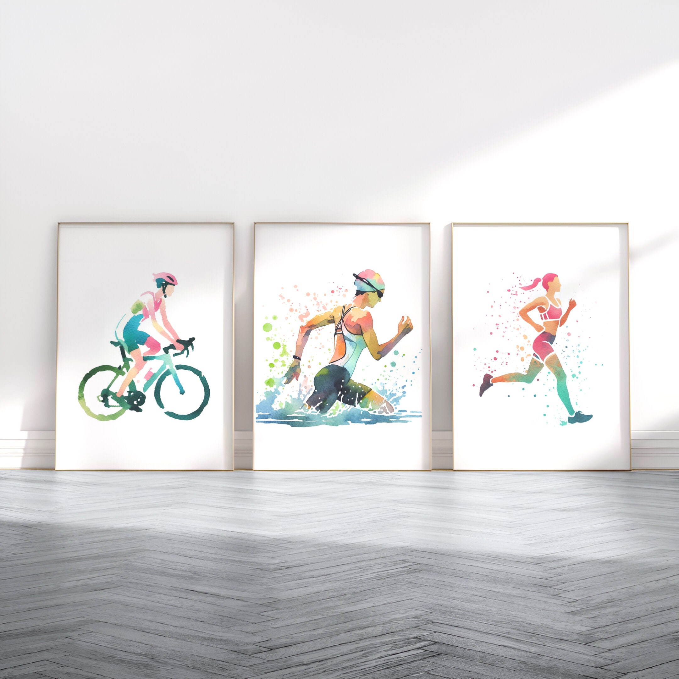3pcs Women's Triathlon Art Pos - Home Gym Yes Or No 评论和价格