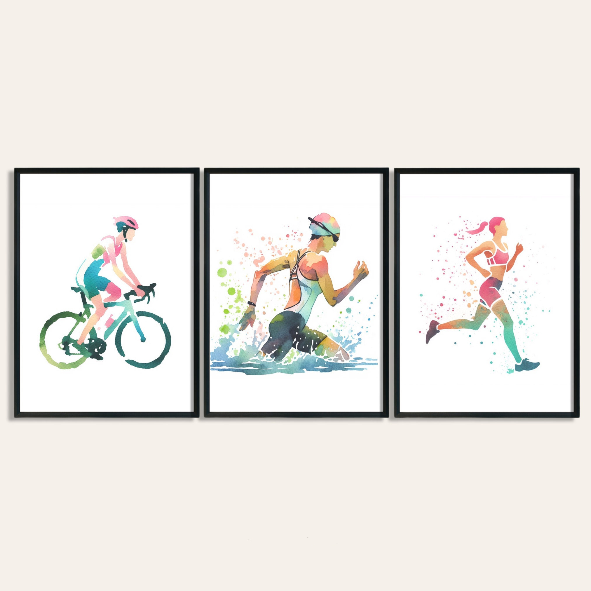 3pcs Women's Triathlon Art Pos - Home Gym Yes Or No 评论和价格