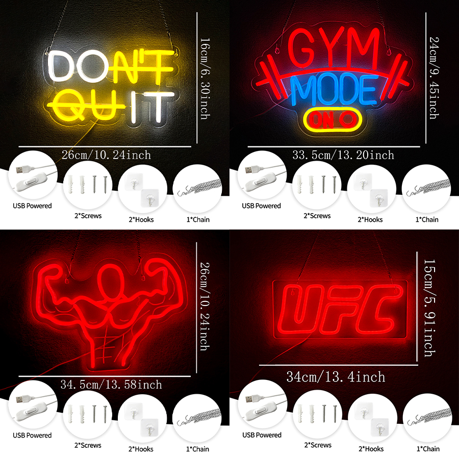 Fitness Series Neon Sign For W - Home Gym Aesthetic 评论和价格