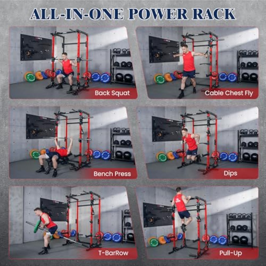 Smith Machine 5 in 1 Heavy-Dut - Home Gym Rack With Cables 评论和价格