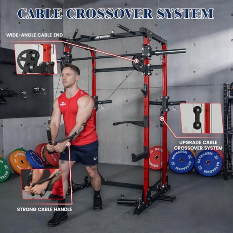Smith Machine 5 in 1 Heavy-Dut - Home Gym Rack With Cables 评论和价格