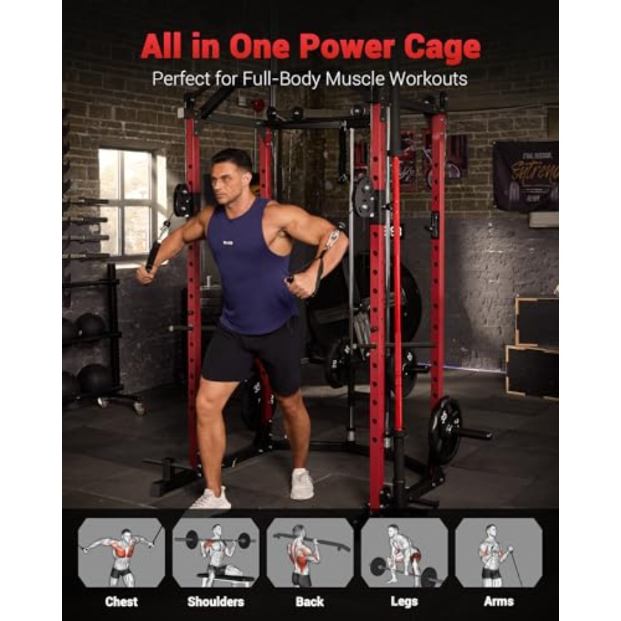 Power Cage Multi-Functional Po - Home Gym Rack With Cables 评论和价格