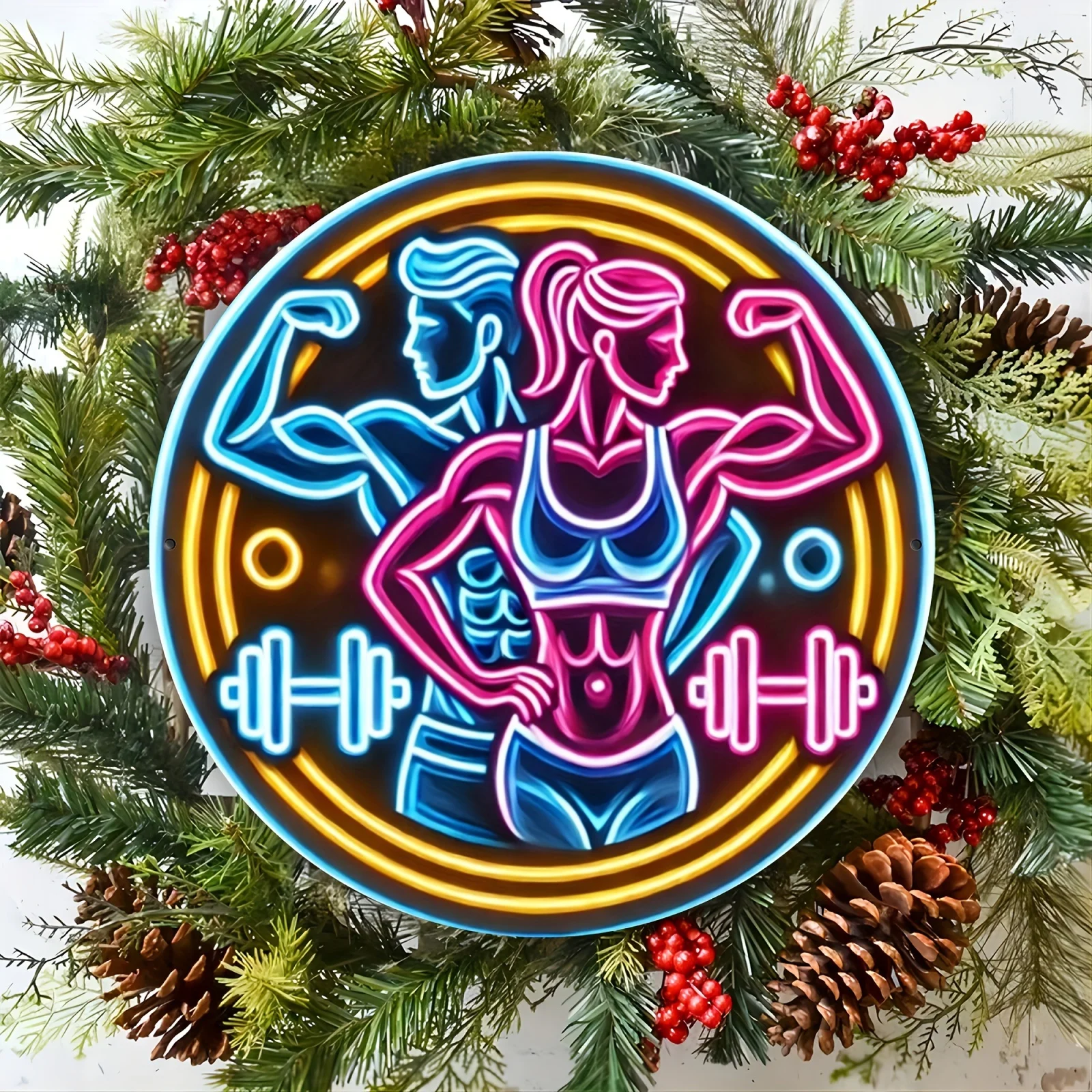 2D Metal Sign Fitness Gym Neon - Home Gym Aesthetic 评论和价格