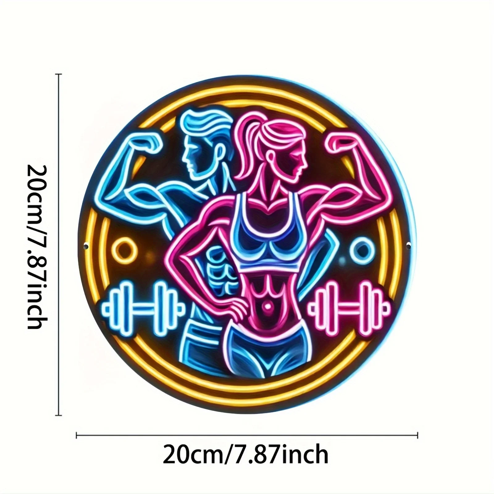 2D Metal Sign Fitness Gym Neon - Home Gym Aesthetic 评论和价格