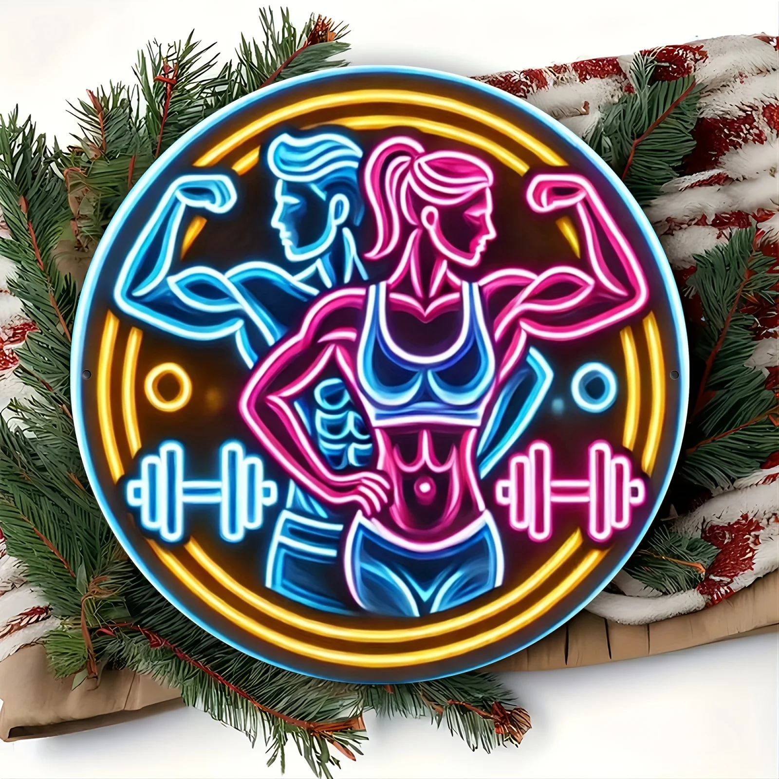 2D Metal Sign Fitness Gym Neon - Home Gym Aesthetic 评论和价格