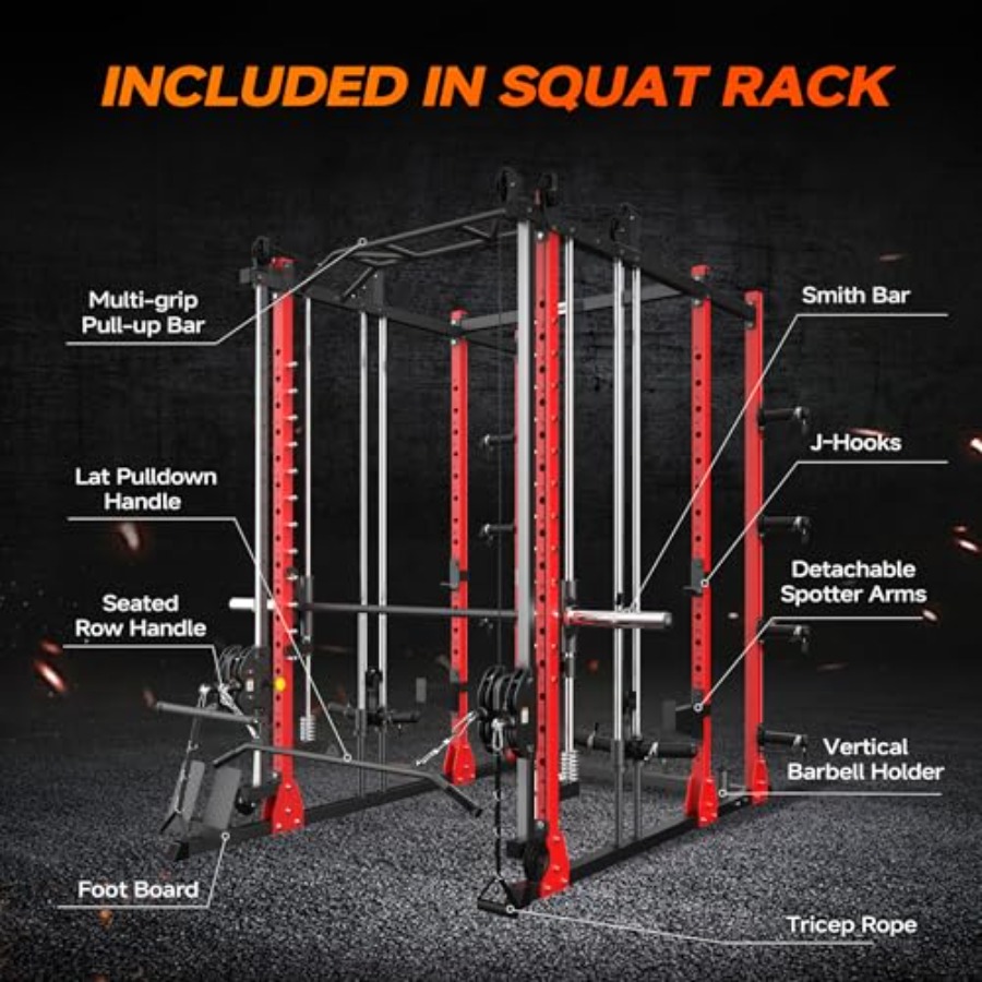 All-in-One Power Rack with Smi - Home Gym Rack With Cables 评论和价格