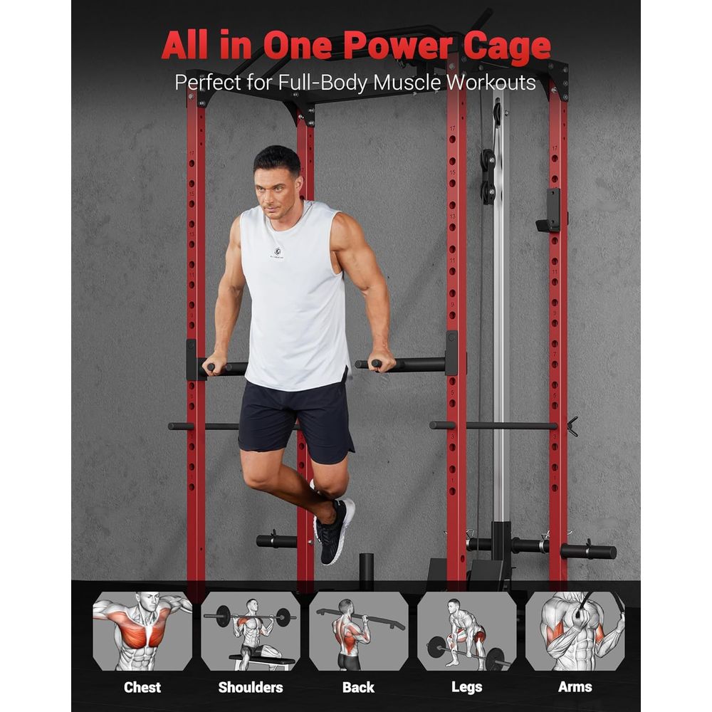 Power Cage, Power Racks for Ho - Home Gym Pulley System 评论和价格