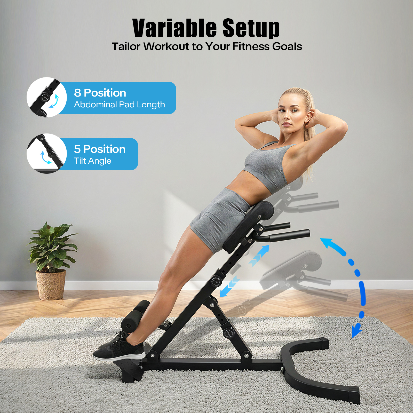 Adjustable Roman Chair Foldabl - Home Gym All In One 评论和价格
