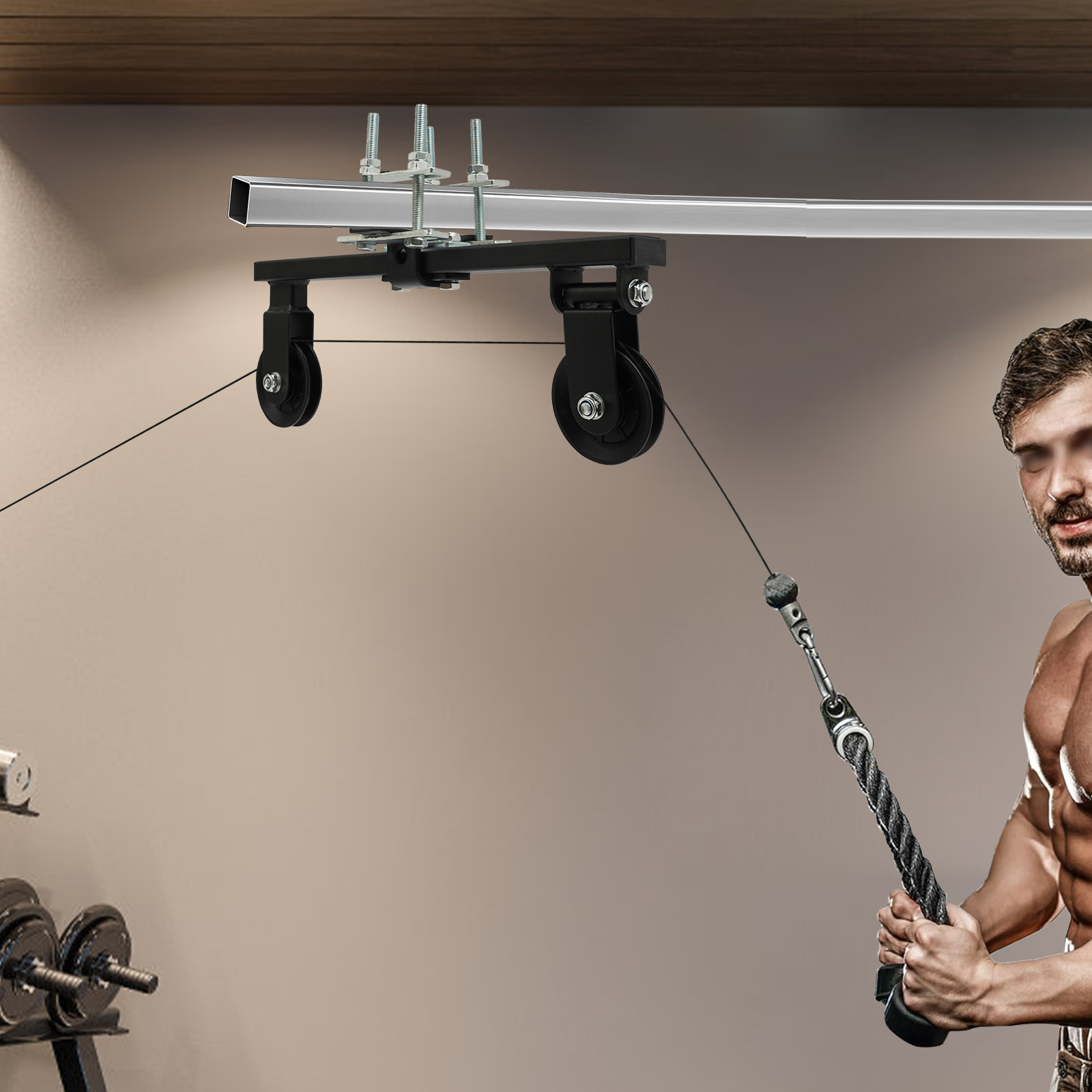 Cable Pulley System Weight Pul - Home Gym Pulley System 评论和价格