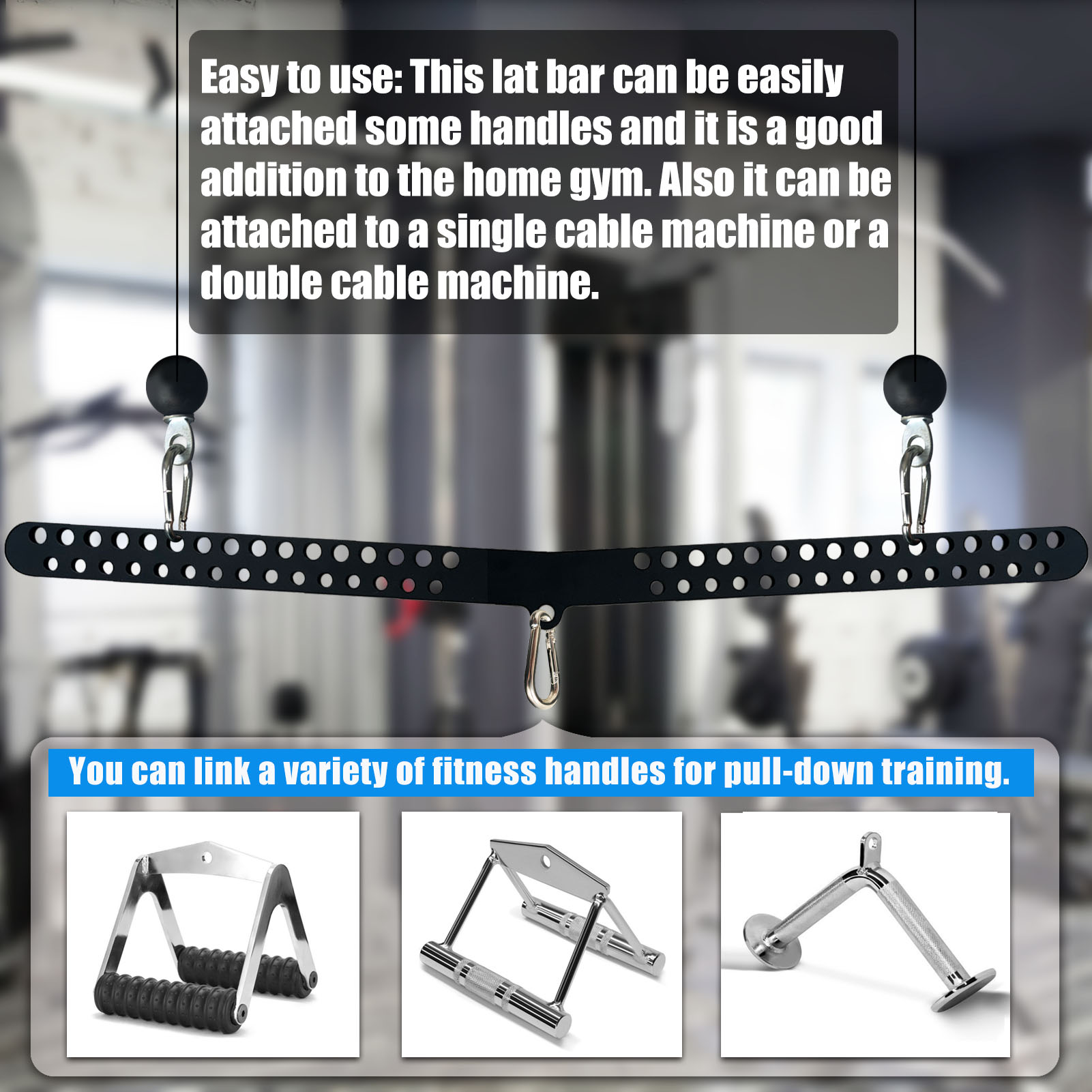 Multi-Grip LAT Pull Down Bar f - Home Gym Pulley System 评论和价格