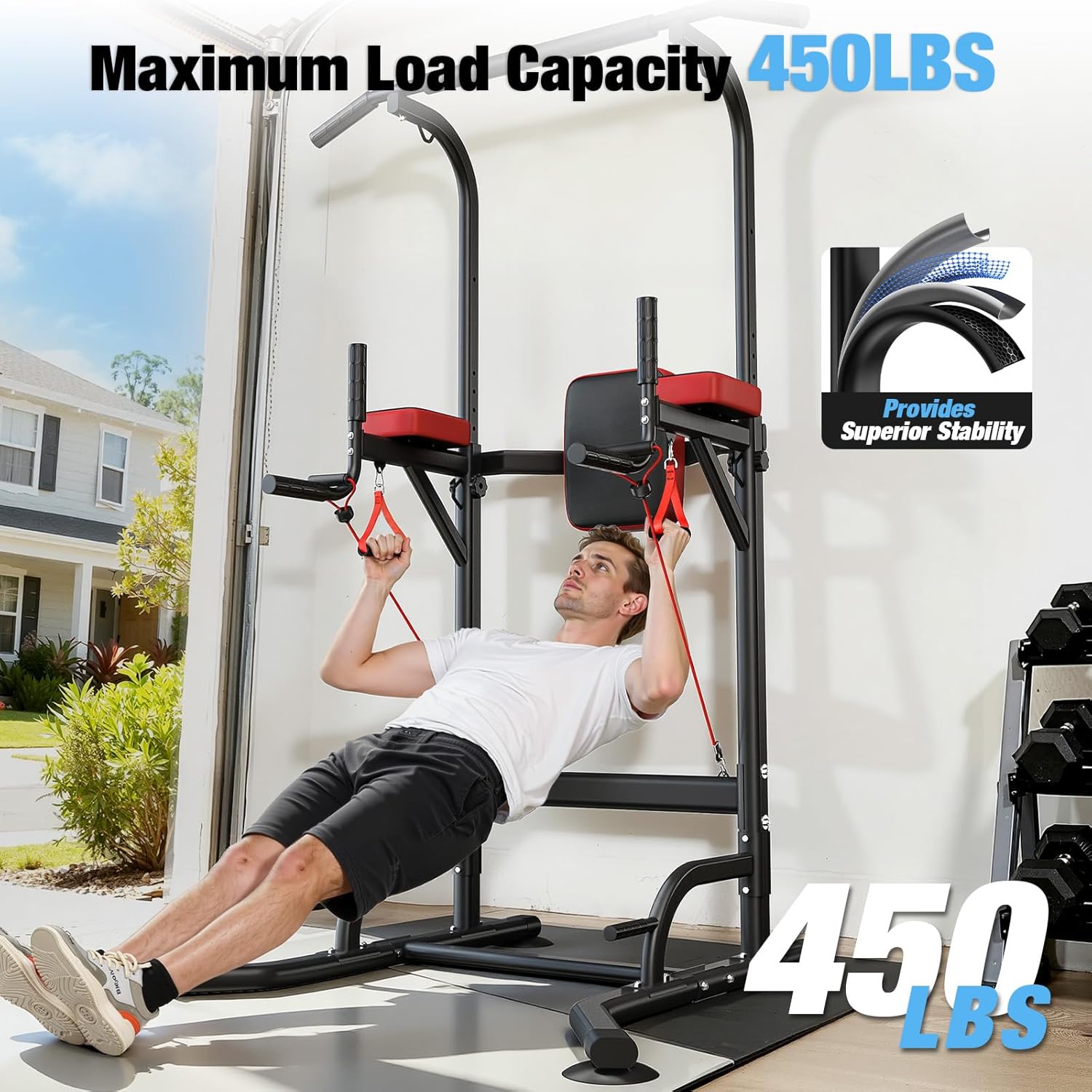 Heavy-Duty Power Tower Pull Up - Home Gym Pull Up 评论和价格