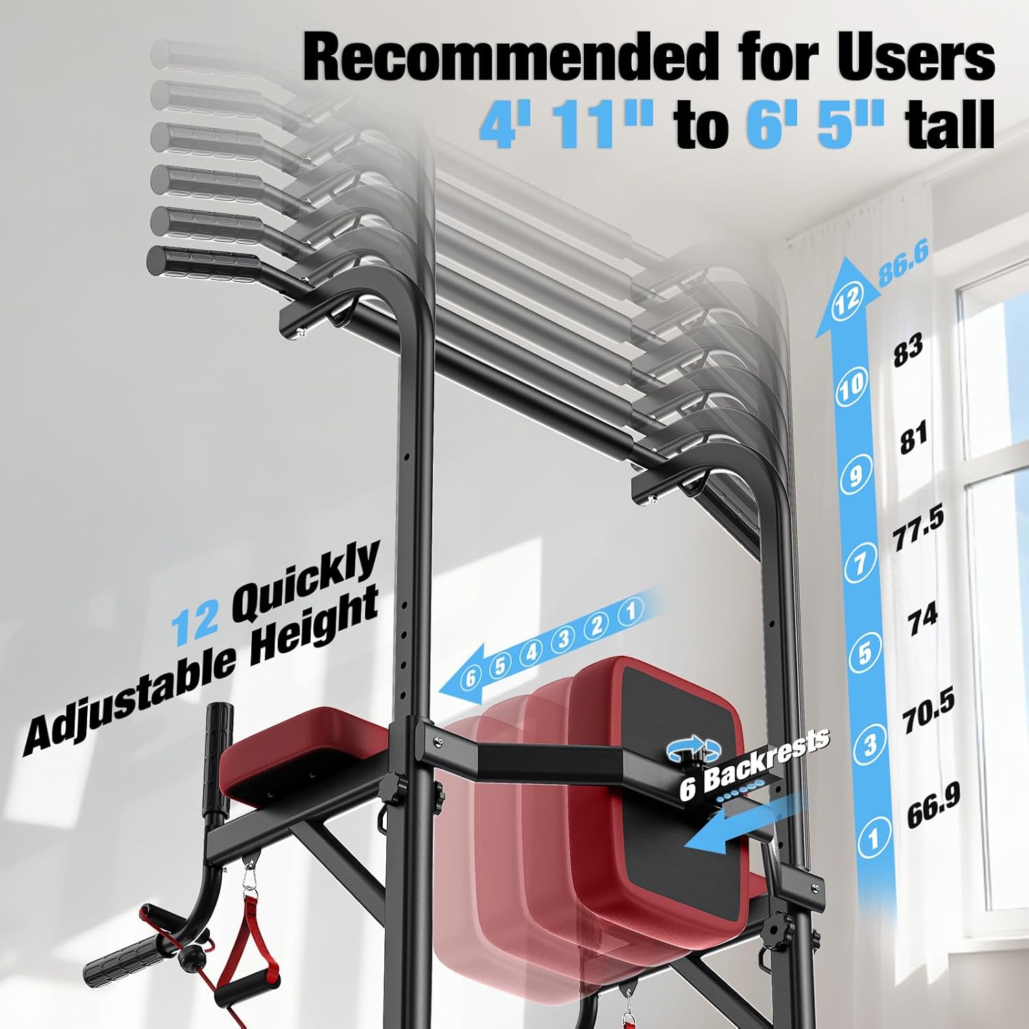 Heavy-Duty Power Tower Pull Up - Home Gym Pull Up 评论和价格
