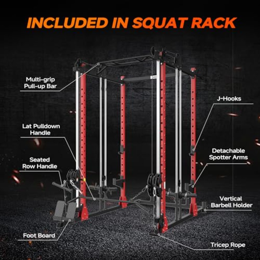 All-in-One Power Rack with Smi - Home Gym Rack With Cables 评论和价格