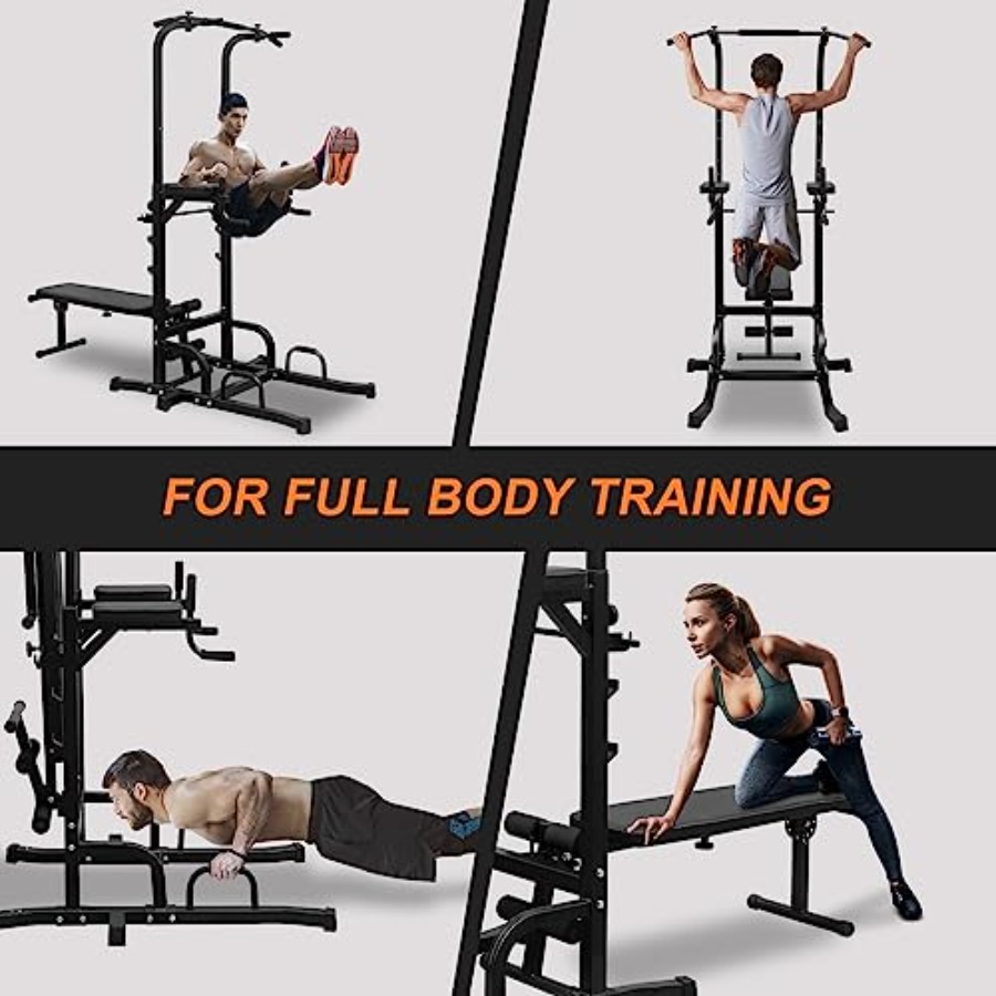 Power Tower with Weight Bench  - Home Gym Pull Up 评论和价格