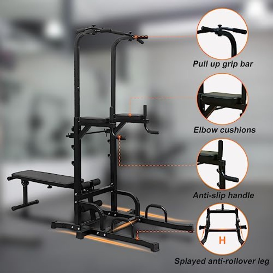 Power Tower with Weight Bench  - Home Gym Pull Up 评论和价格