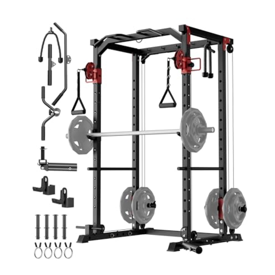 Heavy-Duty Home Gym Power Cage - Home Gym Rack With Cables 评论和价格