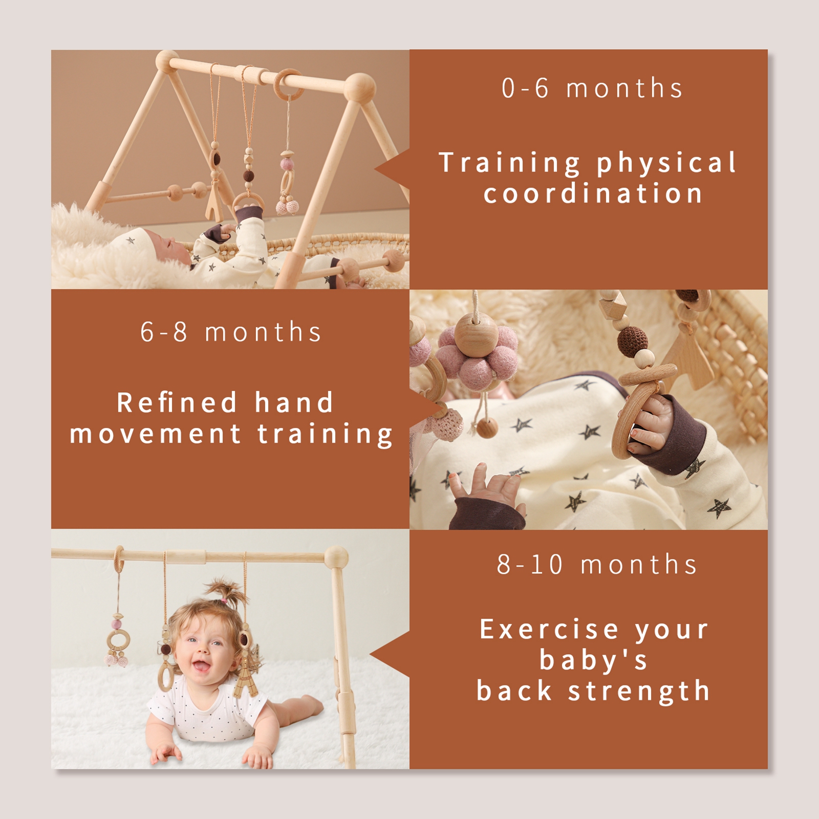 Baby Wooden Toys Play Gym Ordi - Home Gym Aesthetic 评论和价格