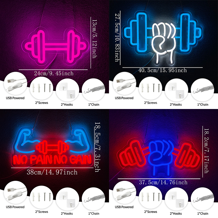 No Pain No Gain Neon Sign for  - Home Gym Aesthetic 评论和价格