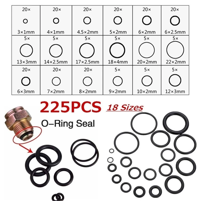 225Pcs Rubber O Ring Oil Resis - Plyo Box Set 评论和价格