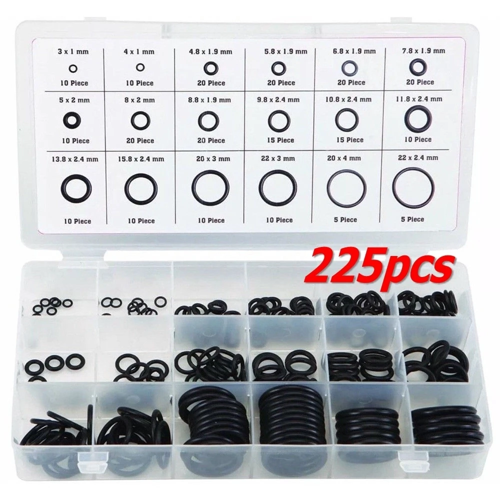 225Pcs Rubber O Ring Oil Resis - Plyo Box Set 评论和价格
