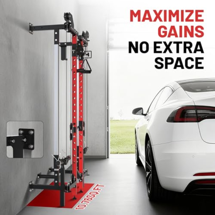 Wall Mounted Folding Squat Rac - Home Gym Pull Up 评论和价格