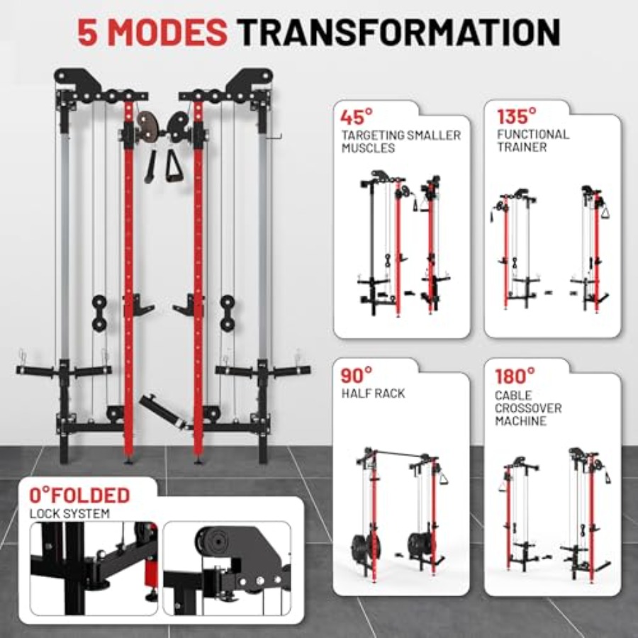 Wall Mounted Folding Squat Rac - Home Gym Pull Up 评论和价格