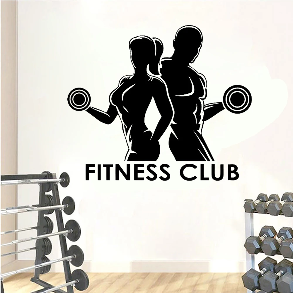 Man Woman Gym Wall Stickers Fi - Home Gym Aesthetic 评论和价格